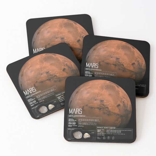 Mars - Planet Info Coasters (Set of 4)