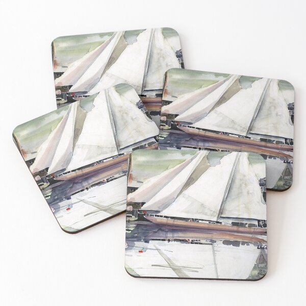 Item preview, Sailboats in marina watercolor designed and sold by simpson92.