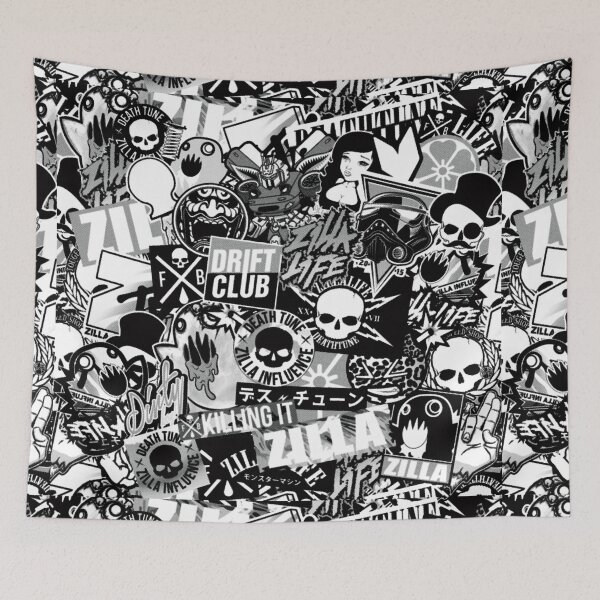 Item preview, STICKERBOMB #002 - Black & White designed and sold by deathtunejdm.