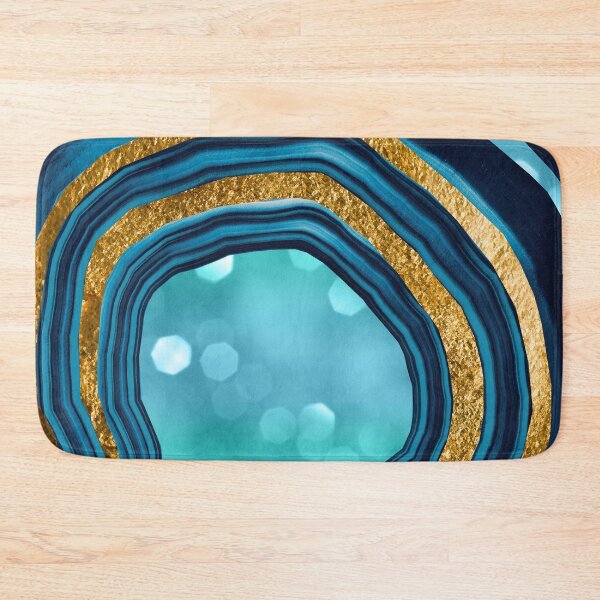 Item preview, Agate Aqua Blue Gold #1 #abstract #decor #art designed and sold by Anita's & Bella's Art.
