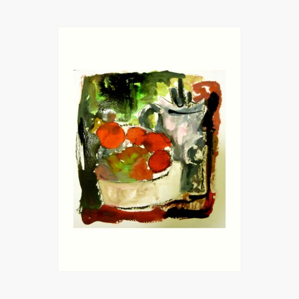 tomatoes and pot Art Print