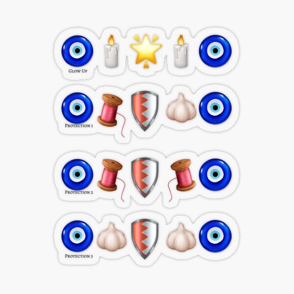 Emoji Protection Spell Set Transparent Sticker