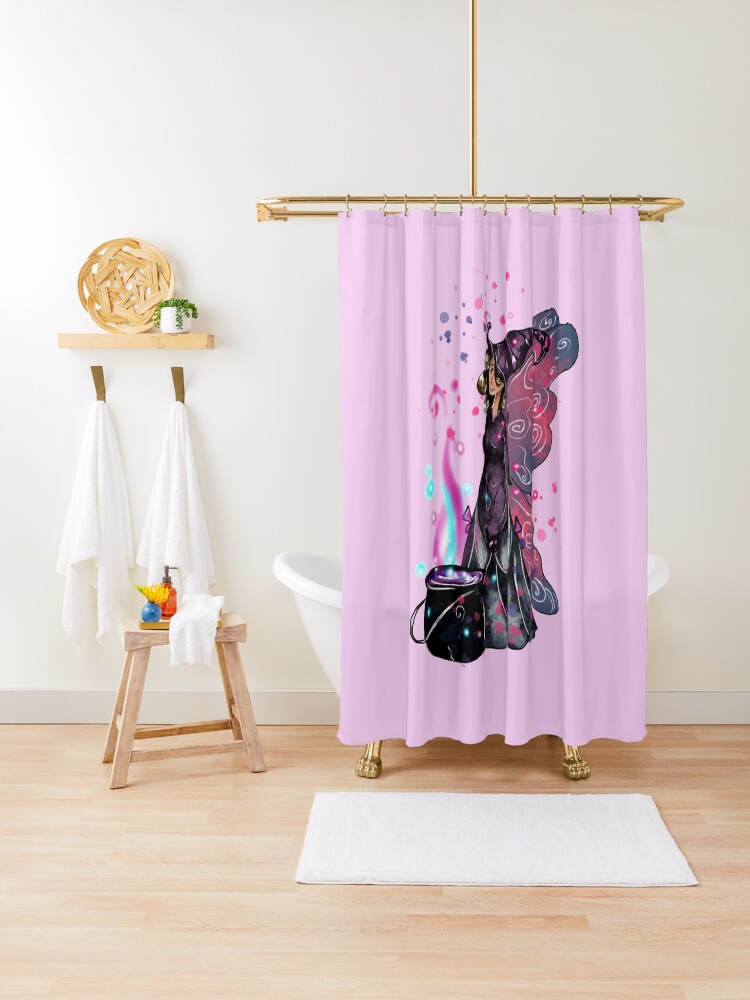 Thumbnail 1 of 5, Shower Curtain, Fairy Chef Gardenia™ designed and sold by TeelieTurner.