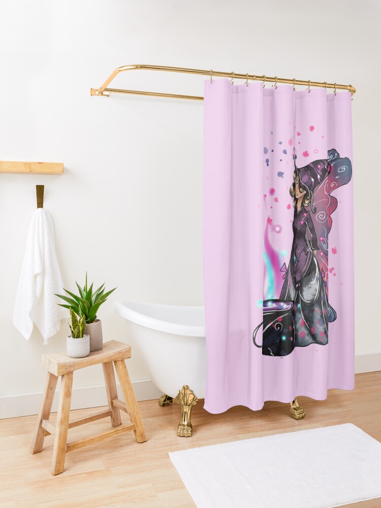 Thumbnail 3 of 5, Shower Curtain, Fairy Chef Gardenia™ designed and sold by TeelieTurner.