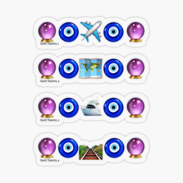 Emoji Travel Protection Spell Set Transparent Sticker