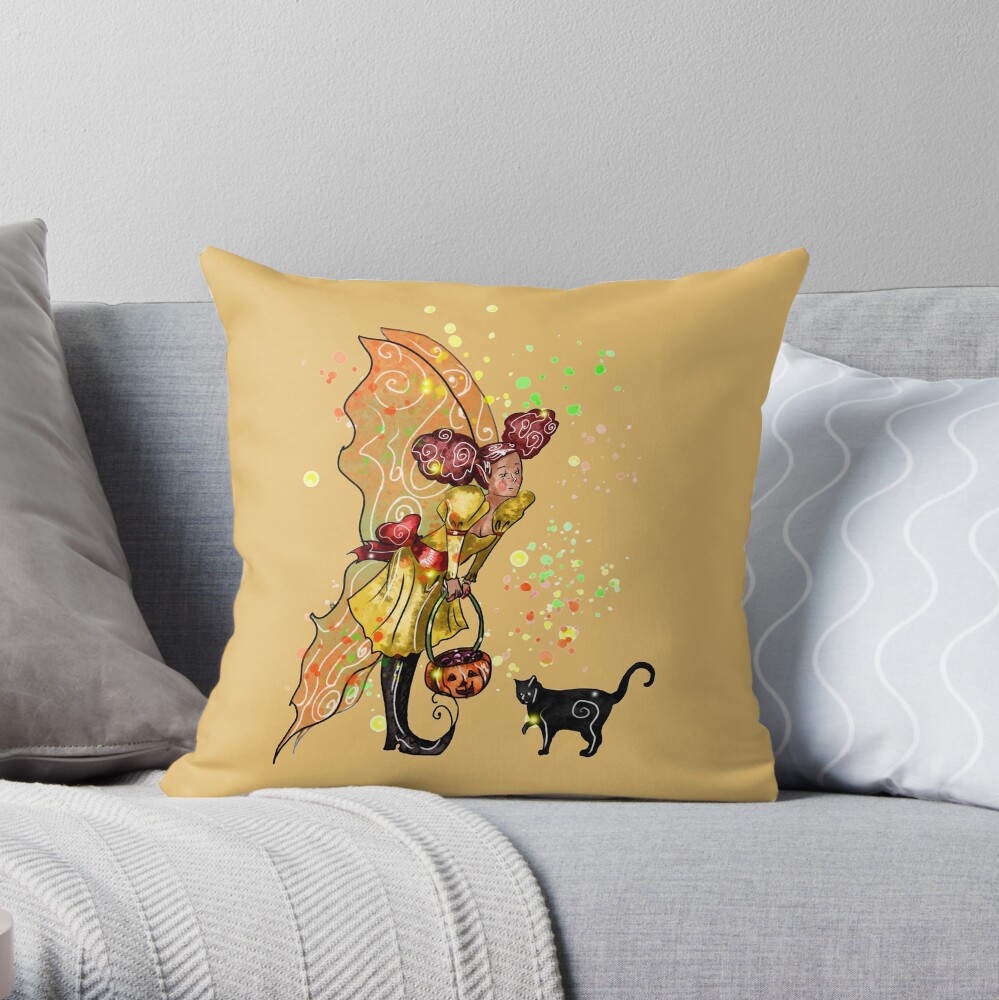 Fairy Trixie-Love The Trick or Treat Fairy™ Throw Pillow