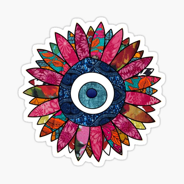 Item preview, Greek Evil Eye Retro Flower  designed and sold by artbyomega.