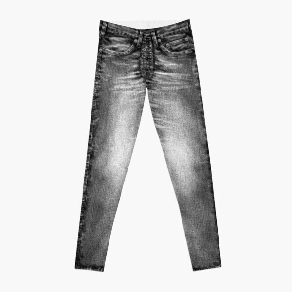 Acid Wash Style Black Jeans Leggings