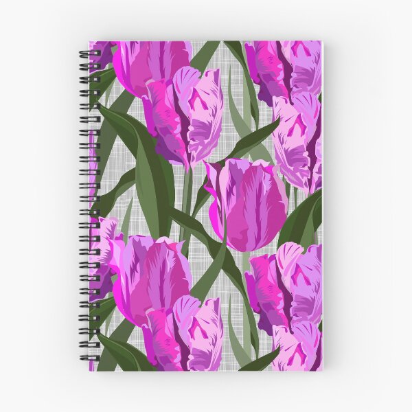 Item preview, Large pink parrot tulips on linen texture designed and sold by kobyakov.
