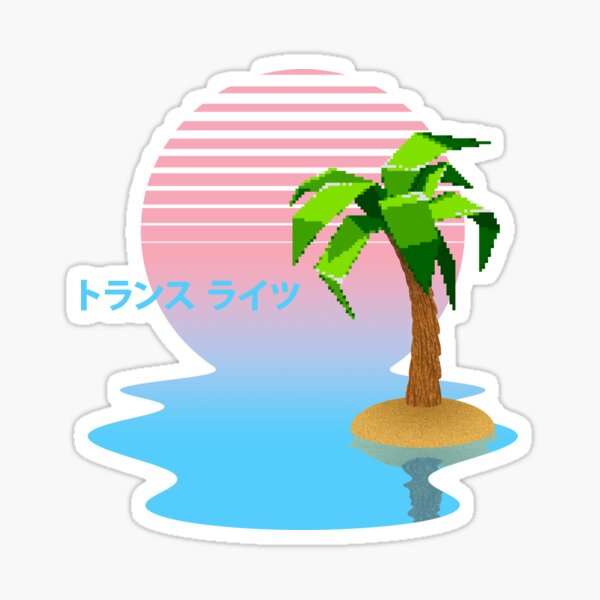 80s Vaporwave Island - Toransu Raitsu Sticker