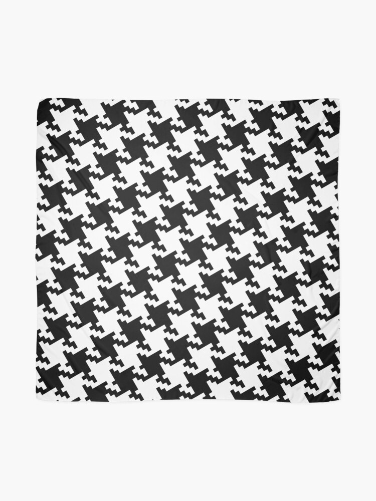 Alternate view of Bold Houndstooth Pied de Poule Pattern Scarf