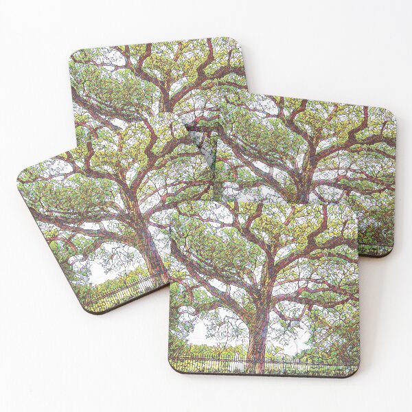 Item preview, New Orleans French Quarter Nola Green Mosaic Iconic Oak Tree in Colorful Botanical Nature in Southern Louisiana designed and sold by StudioBlack.
