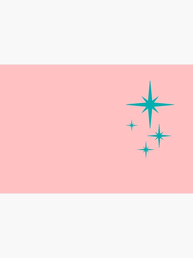 1950s Atomic Age Retro Starburst in Turquoise Blue and Bubblegum Pink by kierkegaard