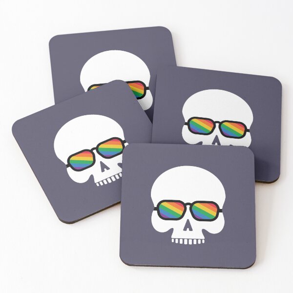 Item preview, Cool Skull with Rainbow Sunglasses Halloween designed and sold by StudioUnrefined.