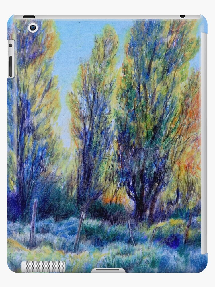 Funda y vinilo para iPad «Álamos, árboles de lombardía en otoño» de  happylandscapes | Redbubble