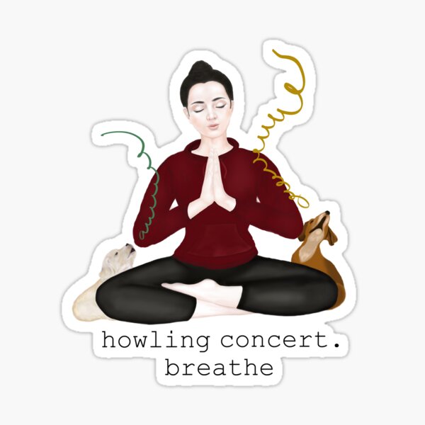 Meditation, howling concert. breathe Sticker