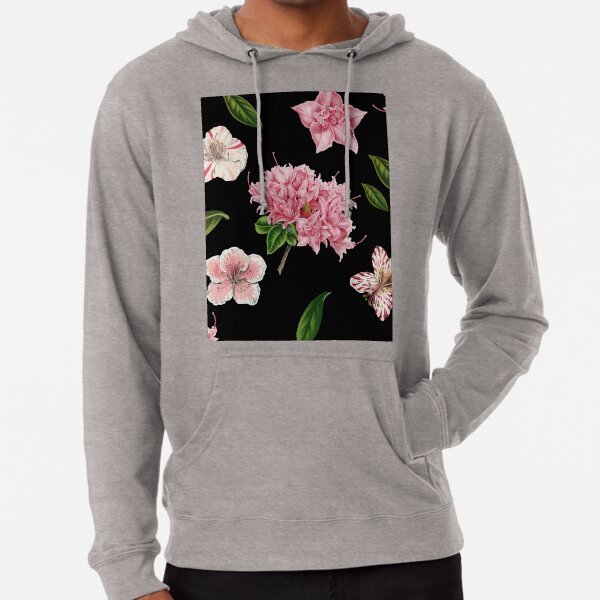 Pink hoodie with black rose top