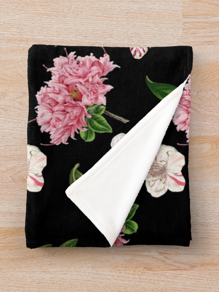 "Black and Pink Floral" Throw Blanket for Sale by GraphicAllusion