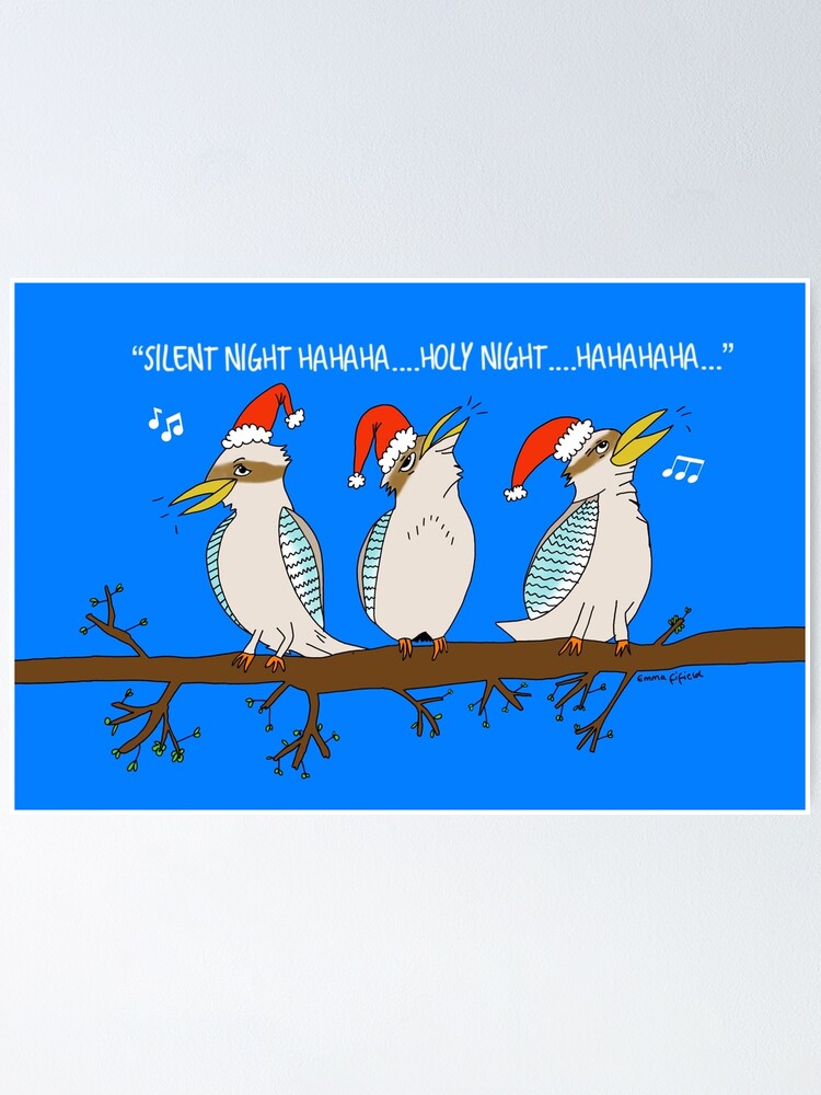 Australian Christmas Laughing Aussie Kookaburra Birds" Poster by | Redbubble