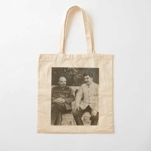 Heavily #retouched #photograph of #Stalin and #Lenin Cotton Tote Bag