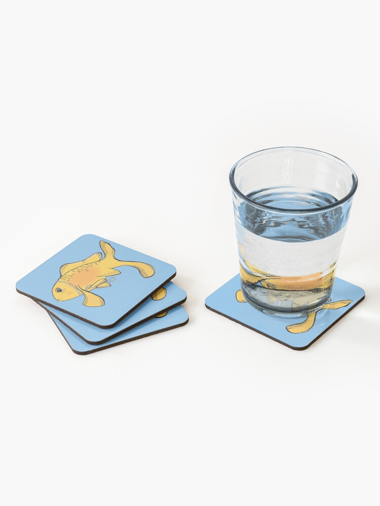 Alternate view of Fancy Goldfish Wearing Pearls Coasters (Set of 4)