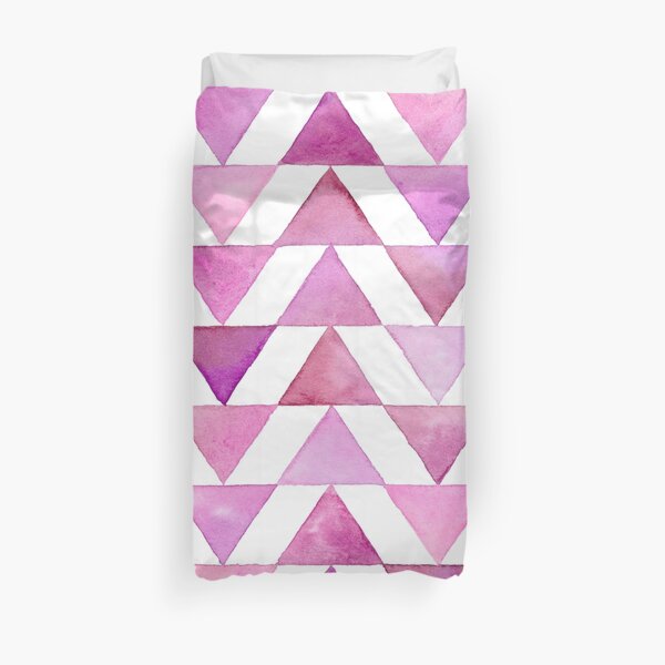 Rose Triangles Watercolour Pattern Duvet Cover