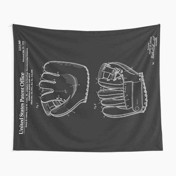 Baseball Glove Patent - Black Tapestry