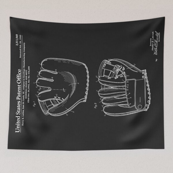 Artikelvorschau, Baseballhandschuh Patent - Schwarz entworfen und verkauft von FinlayMcNevin.