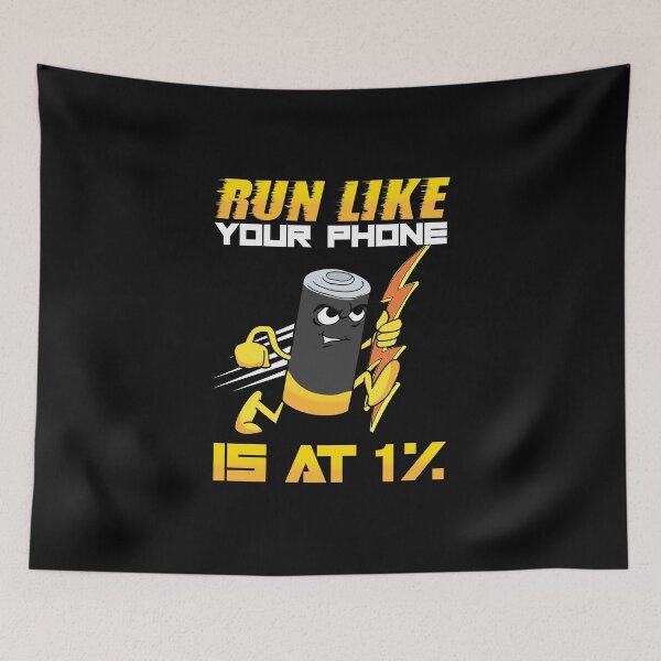 Item preview, Funny Run Like Your Phone Is At 1% Sprinting Pun designed and sold by perfectpresents.