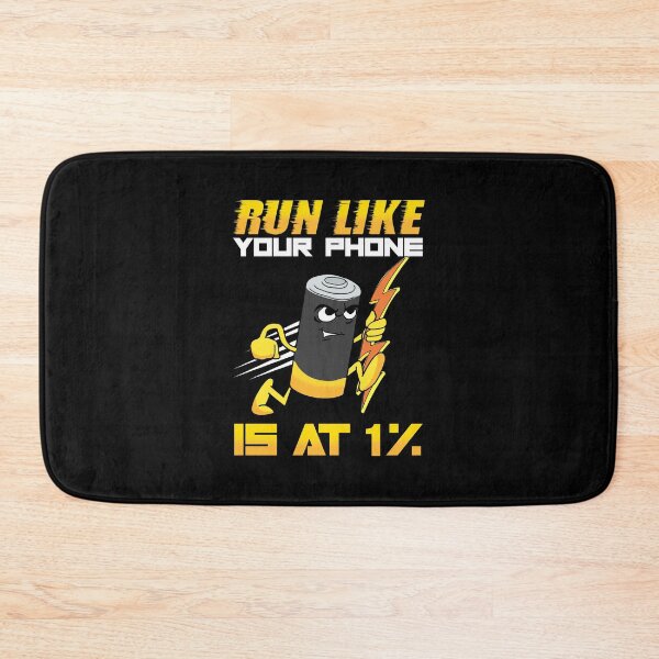 Item preview, Funny Run Like Your Phone Is At 1% Sprinting Pun designed and sold by perfectpresents.