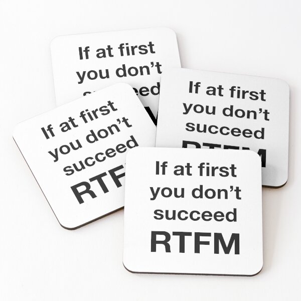 Item preview, If at first you don’t succeed, RTFM. (Black Text) designed and sold by Playsuit-Life.