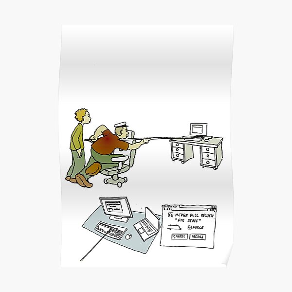 Git Merge Strategies version 2 - The Long Stick Approach, no text Poster