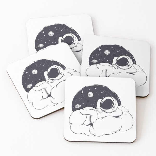 Item preview, Cute Astronaut Lying On Cloud Illustration | Stargazer | Star Gazing designed and sold by TheHappySloths.