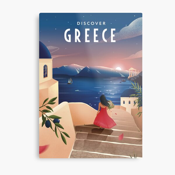 Discover Greece (evening) Metal Print