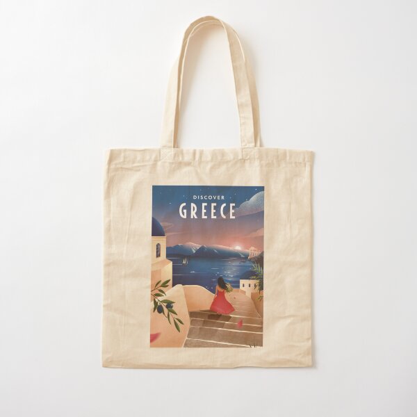 Discover Greece (evening) Cotton Tote Bag