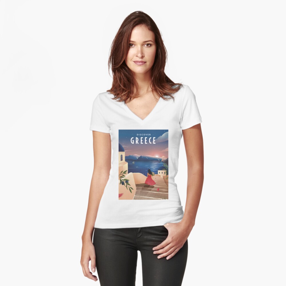 Item preview, Fitted V-Neck T-Shirt designed and sold by anniko-story.