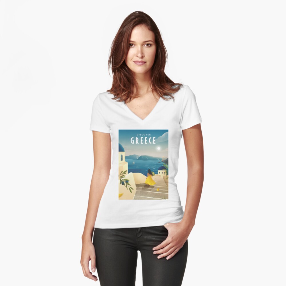 Item preview, Fitted V-Neck T-Shirt designed and sold by anniko-story.