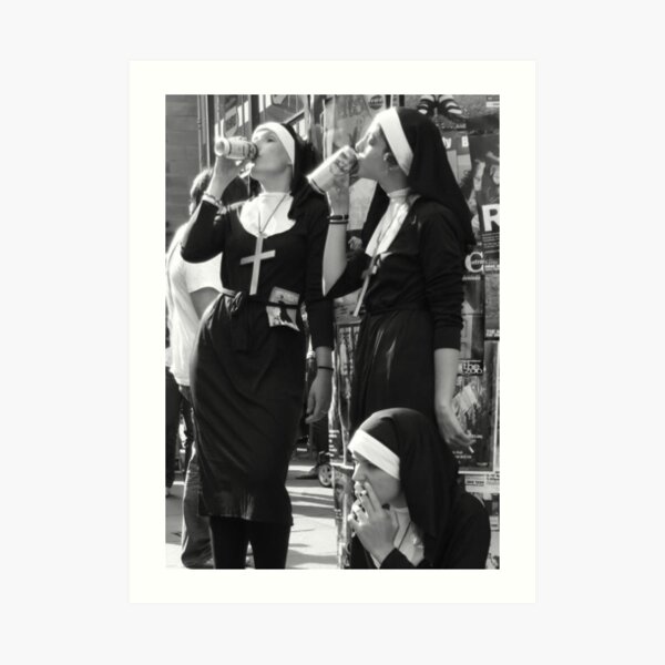Nuns Drinking Art Print