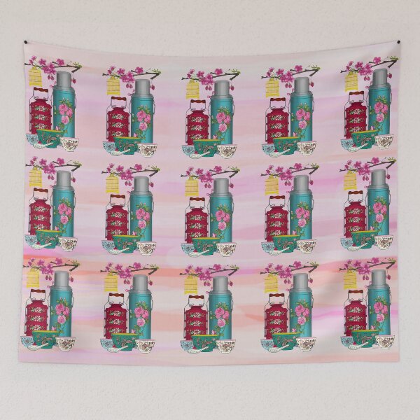 Item preview, PERANAKAN NYONYA TIFFIN red designed and sold by designsMM.