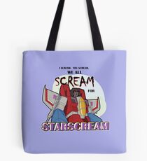 We All Scream for Starscream (light tee) Tote Bag