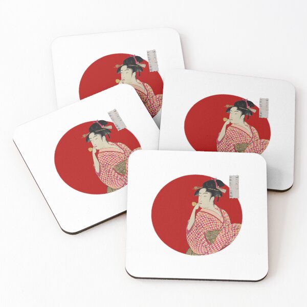 Item preview, Japanese Flag - Woman Blowing a Glass Pipe designed and sold by weavernap.