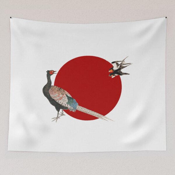Item preview, Japanese Flag - Swallows and Pheasant designed and sold by weavernap.