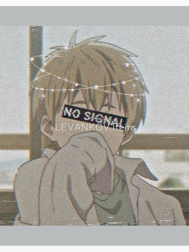 Error Glitch - Sad Anime Boy Art Board Print for Sale by LEVANKOV Items