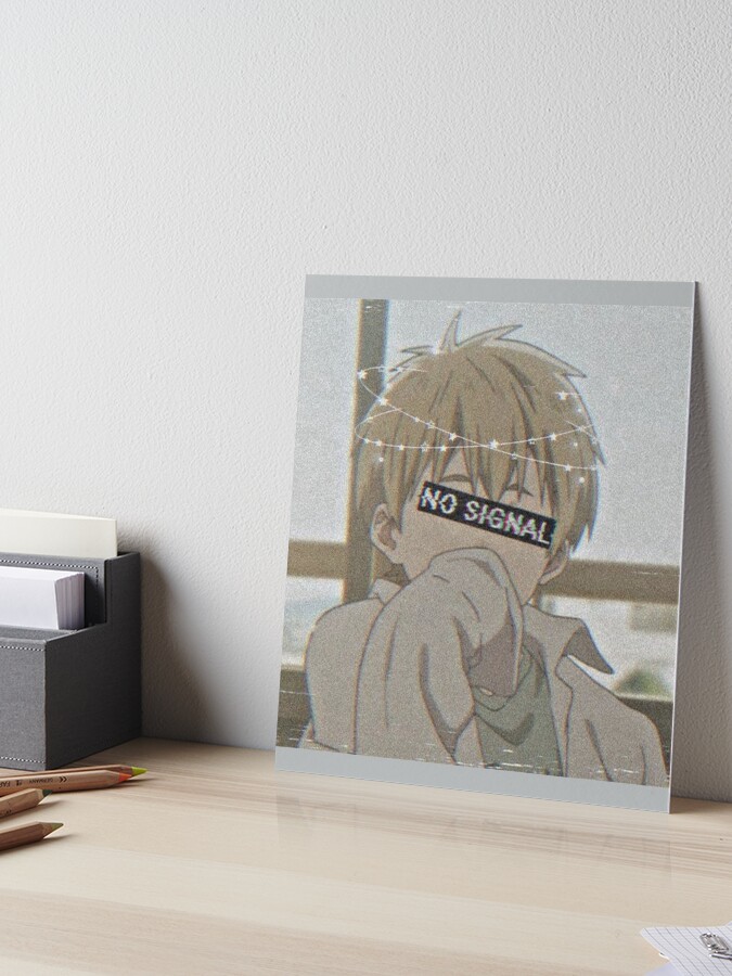 Error Glitch - Sad Anime Boy Art Board Print for Sale by LEVANKOV Items