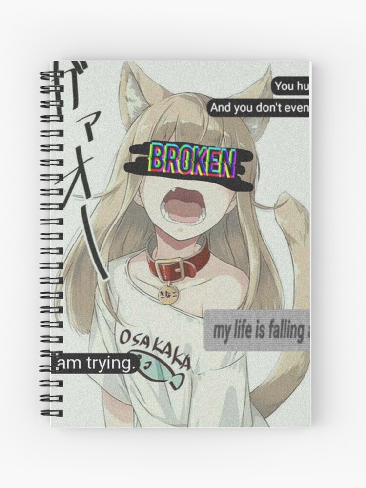 Sad Anime Girl Spiral Notebook for Sale by LEVANKOV Items