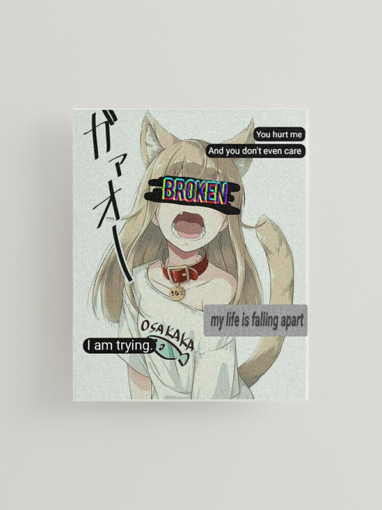 Error Glitch - Sad Anime Girl Art Board Print for Sale by