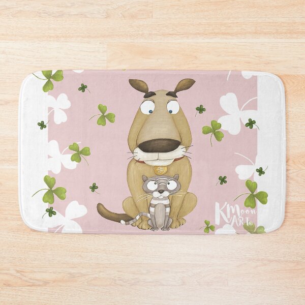 Item preview, Best Friends (Dog & Cat) Pink designed and sold by kmoonart.