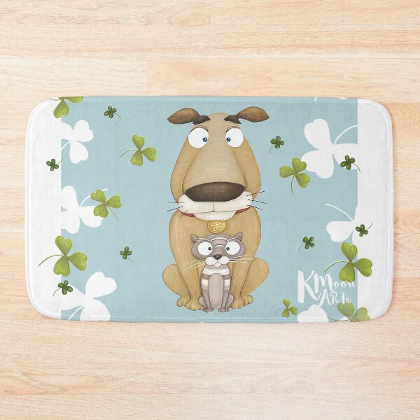 Item preview, Best Friends (Dog & Cat) Blue designed and sold by kmoonart.