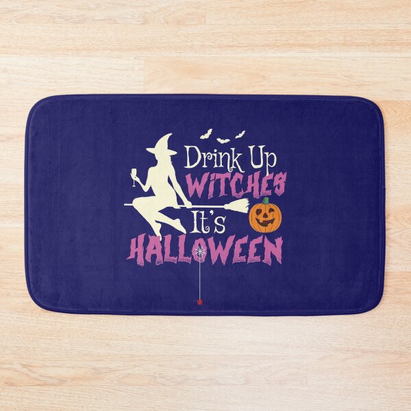 Item preview, Drink Up Witches Halloween Party Time Funny Pumpkin Broom and Witch designed and sold by alenaz.