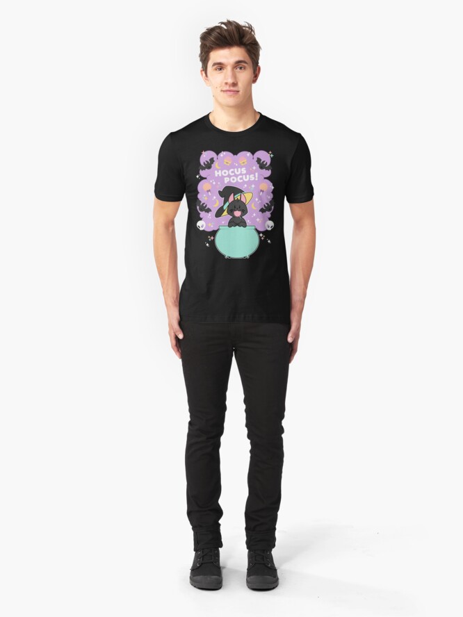 Alternate view of Hocus POCUS! Lucky the Black Cat Slim Fit T-Shirt